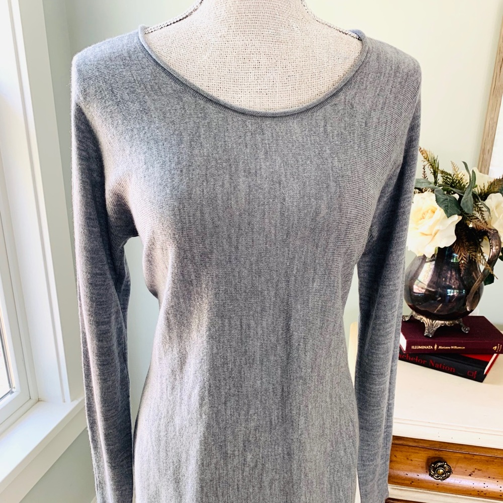Grey Tunic Max Studio 100% Fine Merino Wool - M